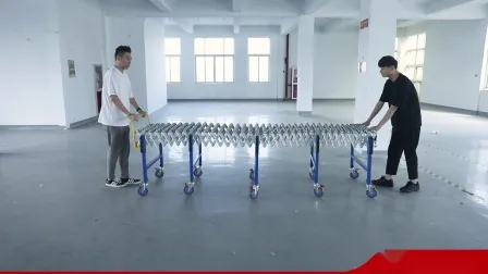 Sample Customization Gravity Single Roller Expendable Flexible Conveyor with Adjustable Feet